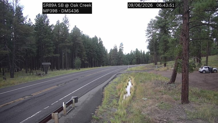 Silver SUV off the roadway with doors open