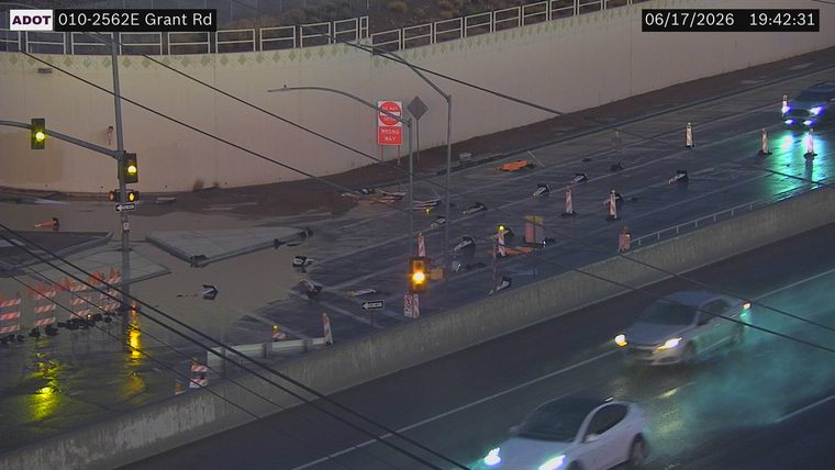 Flooding across multiple lanes of the roadway
