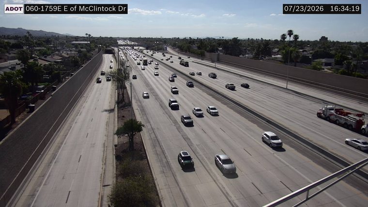 Tow truck on the right shoulder