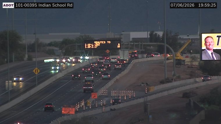 Construction barriers and cones in the right lane