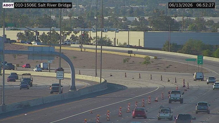 Construction cones and barrels in the right lanes
