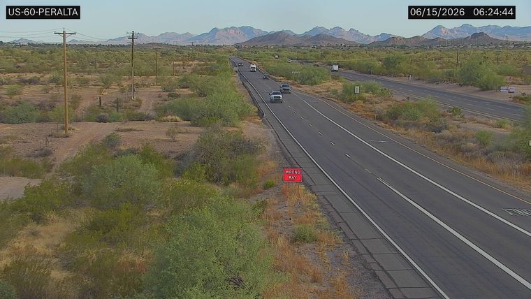 Wrong Way sign on the right side of the roadway