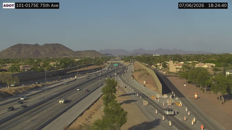 Construction cones and barriers in the right lane