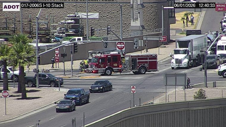 Fire truck and responders in the intersection