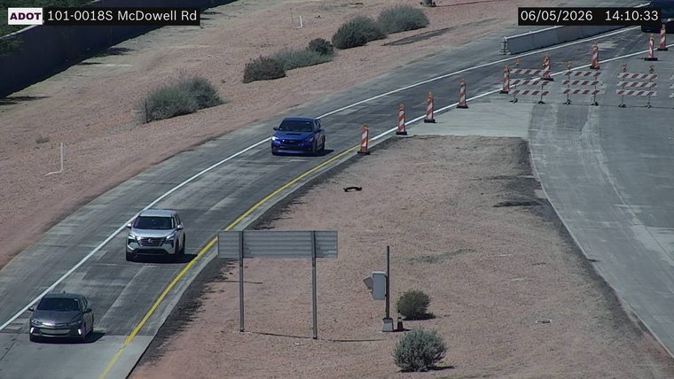 Construction cones and barriers in the right lane