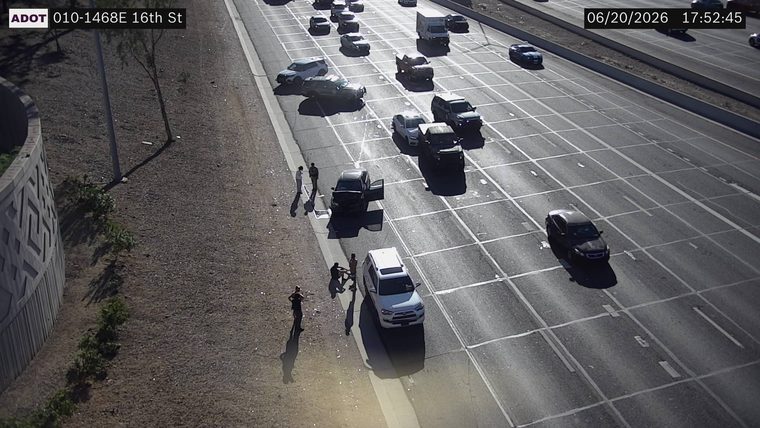 Two vehicles collided in the left lanes