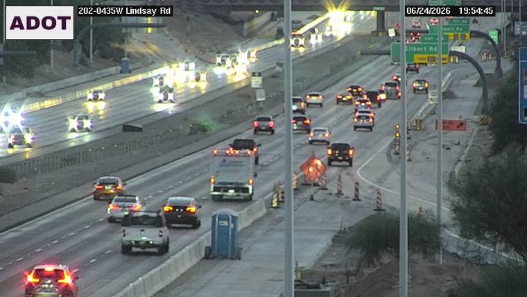 Construction cones and barriers in the right lane