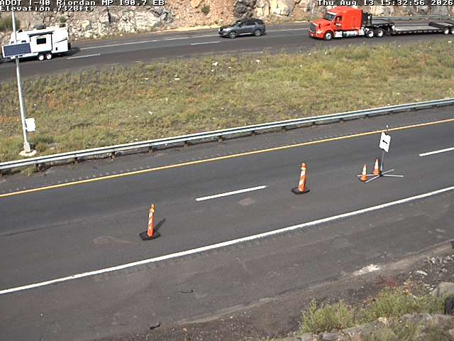 Construction cones in the right lane