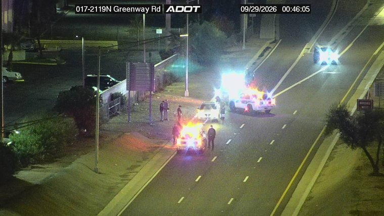 Vehicle on fire in the right lane