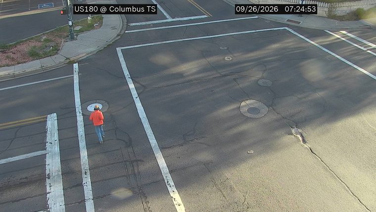 Person walking in the crosswalk