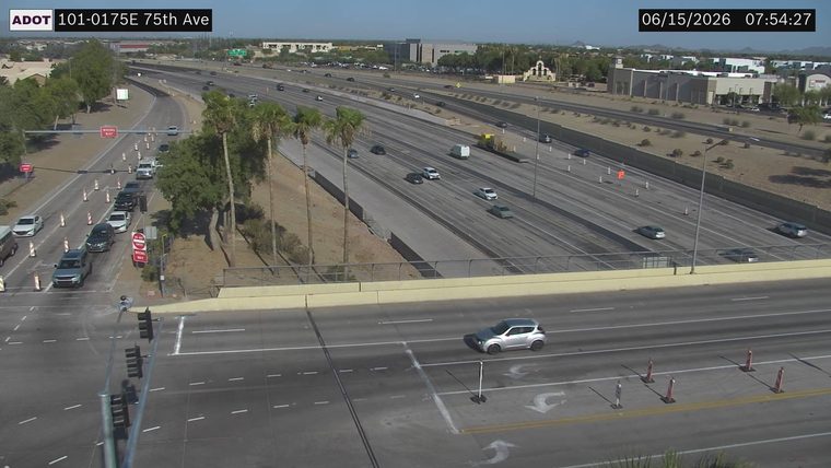 Construction cones and barriers in the left lanes