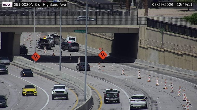 Construction cones and barriers in the right lanes