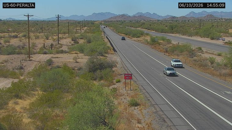 WRONG WAY sign visible on the side of the road