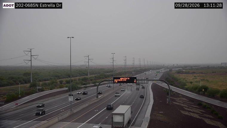 No incident — heavy rain and fog reducing visibility