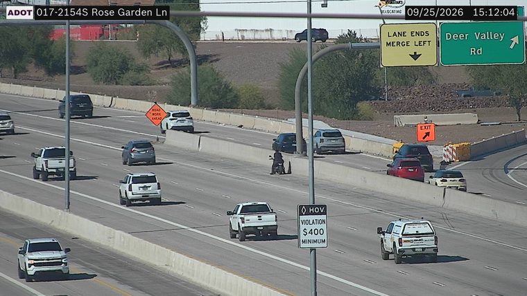 Motorcycle on the right shoulder