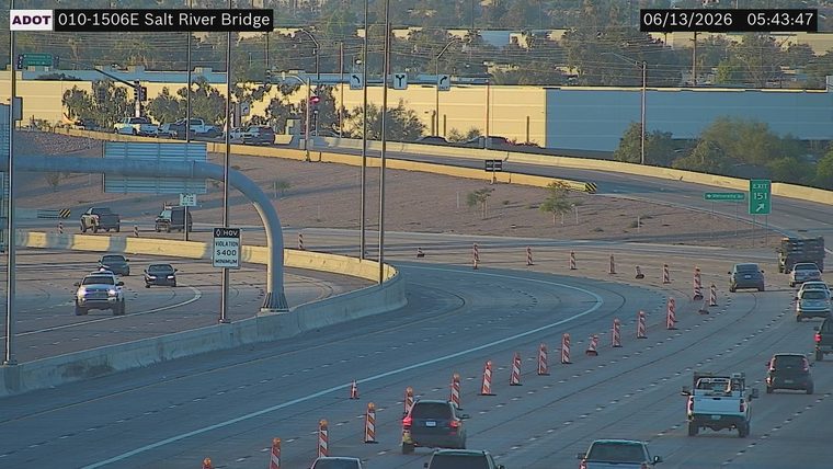 Construction cones and barrels in the right lane