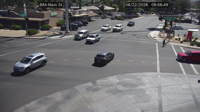 Person walking in the intersection