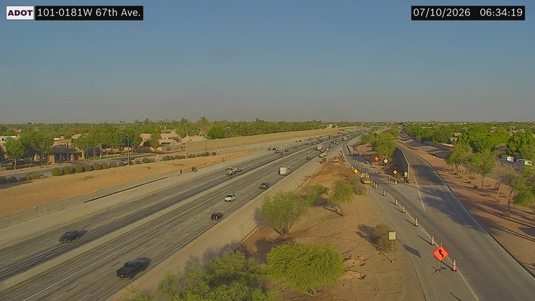 Construction cones and equipment in the right lanes