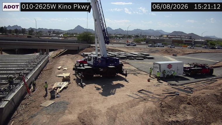 Construction workers and equipment on site