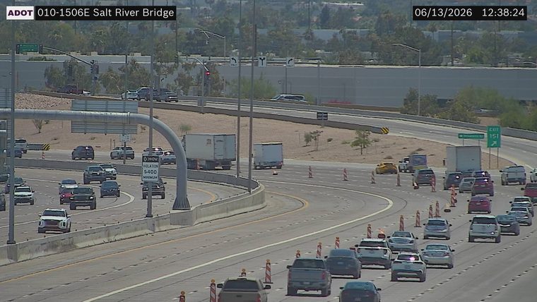 Construction cones and barriers in the right lanes