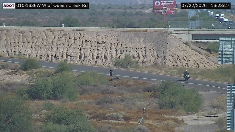 Person walking on the roadway