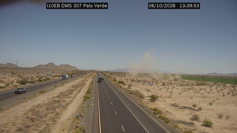 Dust cloud in the eastbound lanes