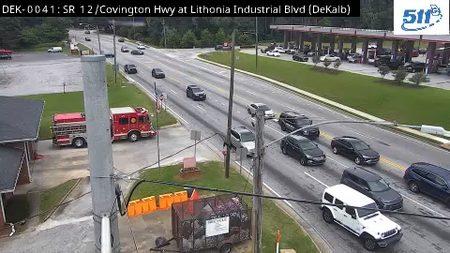Fire truck on scene at SR 12 / Covington Hwy at Lithonia Industrial Blvd.