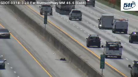 Debris in the left lane
