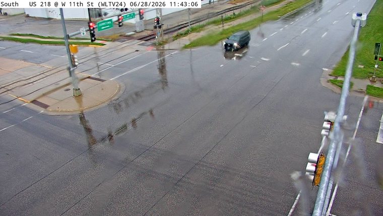 Standing water covering the roadway