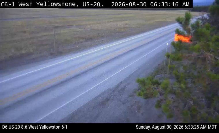 Fire on the right side of the roadway