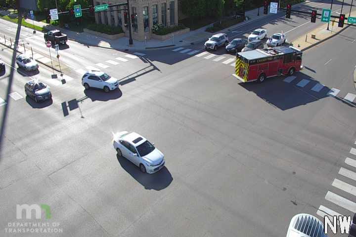 Fire truck in the intersection