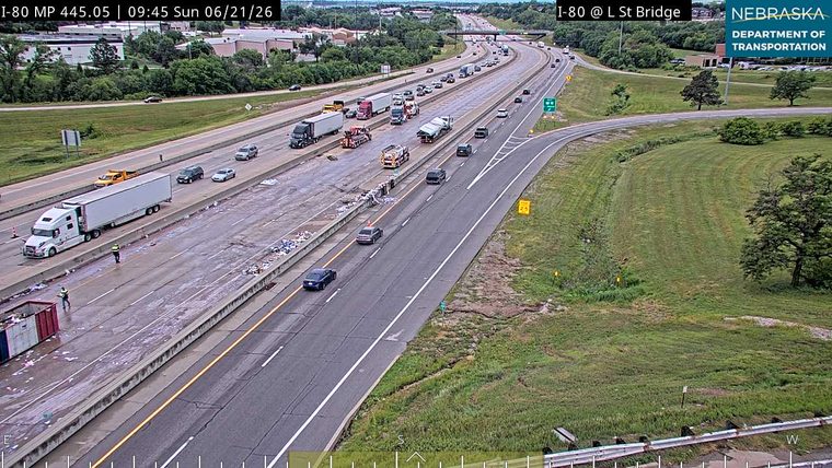 Debris in the right lane