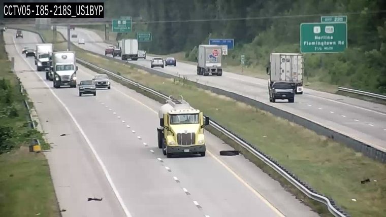 Tire on the right shoulder
