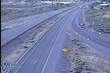 Construction cones and barriers in the right lane