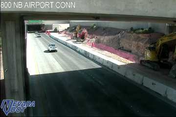 Construction equipment and barriers in the right lanes