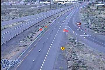 Construction cones and barriers in the right lane