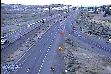 Construction cones and barrels in the right lane