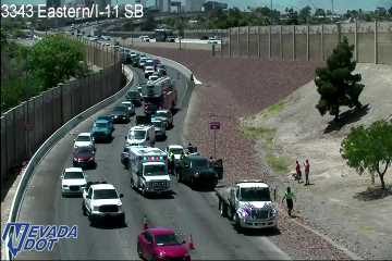 Ambulance and fire truck on the right shoulder
