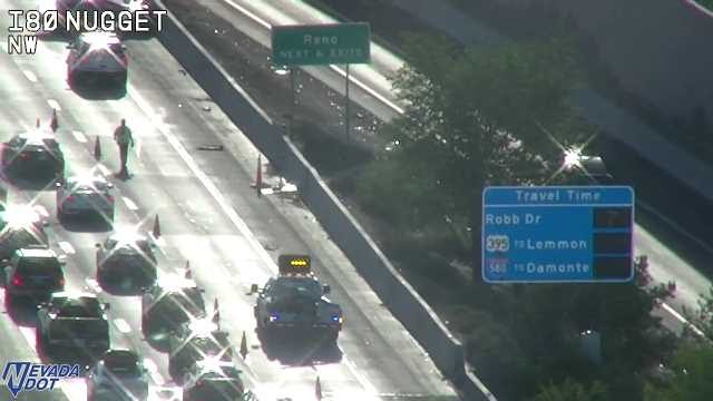 Person walking in the left lane