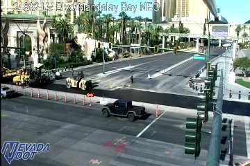 Construction cones and equipment in the left lane