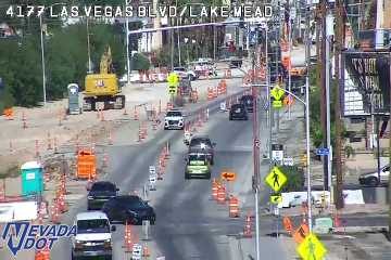 Construction cones and equipment in the roadway