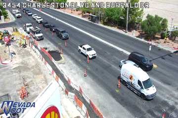 Construction cones and barriers in the right lane