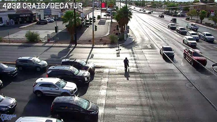 Person on a bicycle in the crosswalk