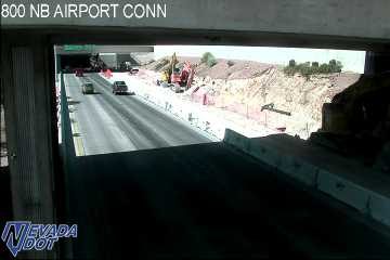 Construction equipment and barriers in the right lane