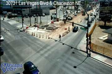 Construction cones and barriers in the roadway