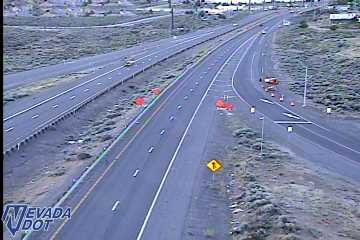 Construction cones and barriers in the right lane