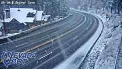 Snow and slush covering the roadway