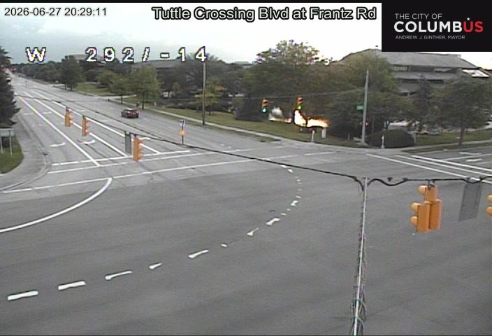 Fire on the right side of the roadway