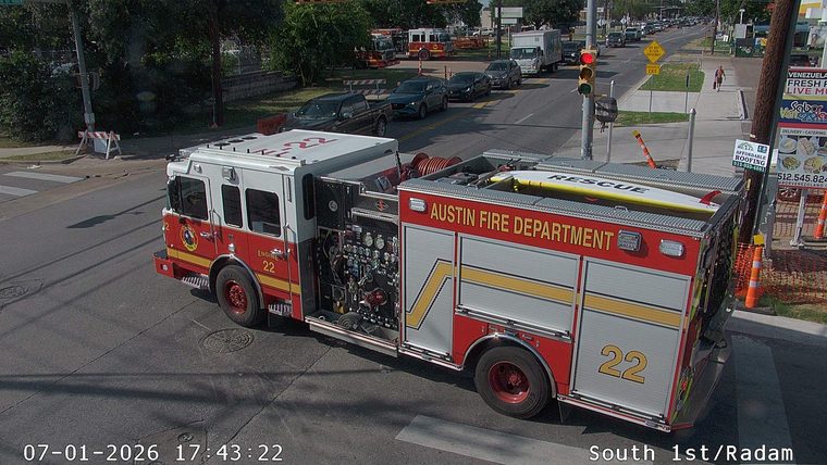 Austin Fire Department engine 22 on the roadway