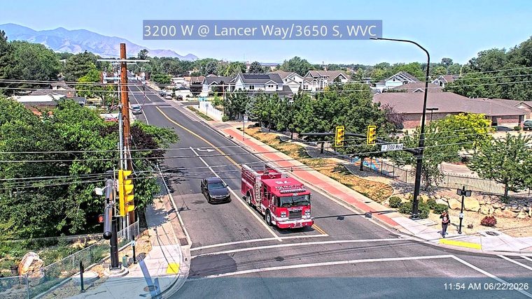 Fire truck in the right lane